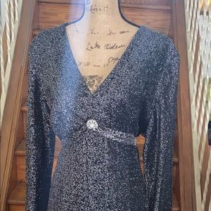 Source Unknown Black and Silver Maxi Dress